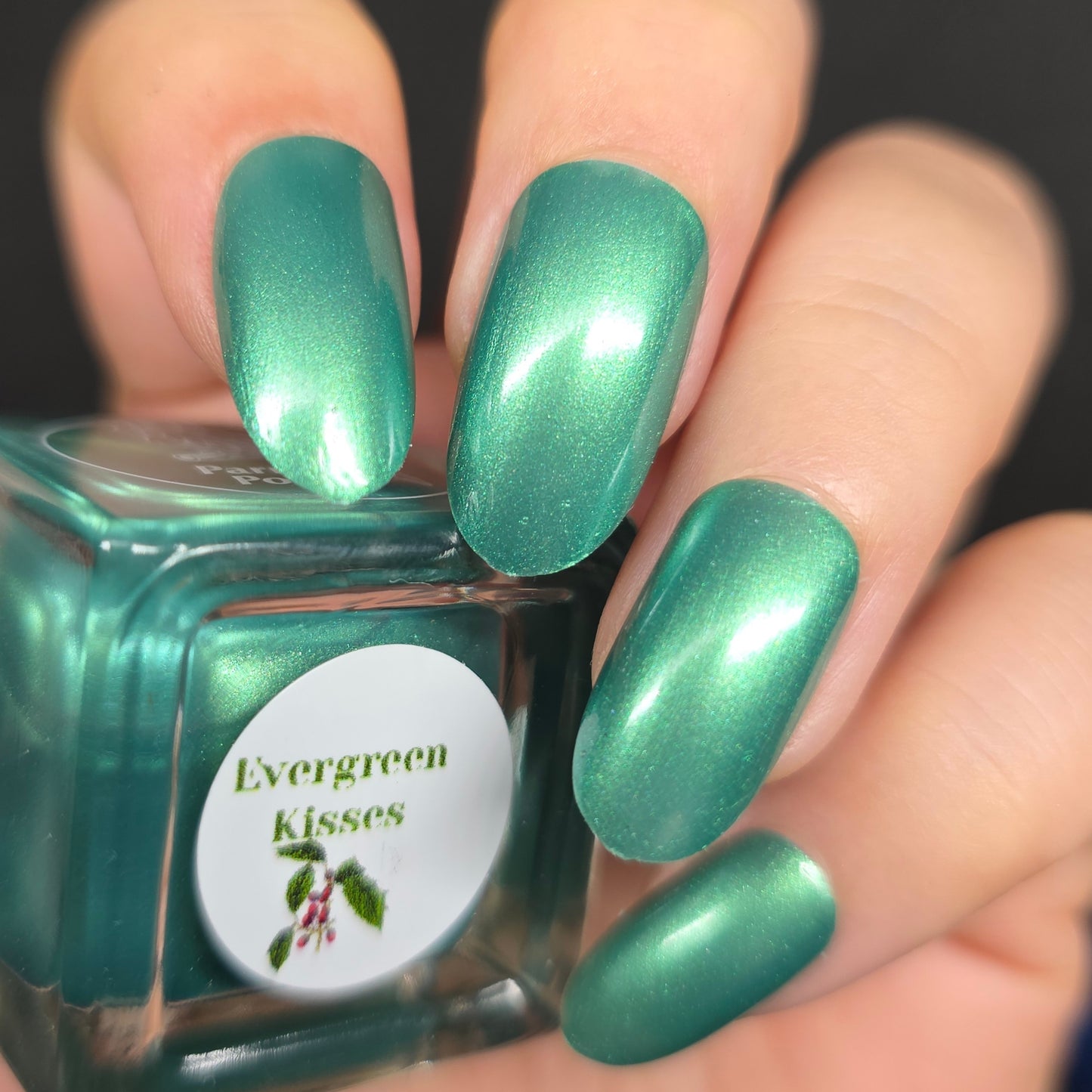 Parrot Polish Evergreen Kisses Shimmer Nail Lacquer Green/ Teal   .05 Fl oz
