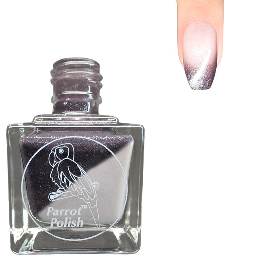 Parrot Polish Frozen Darkness Thermal Nail Lacquer Black/Clear Frost  .05 Fl oz