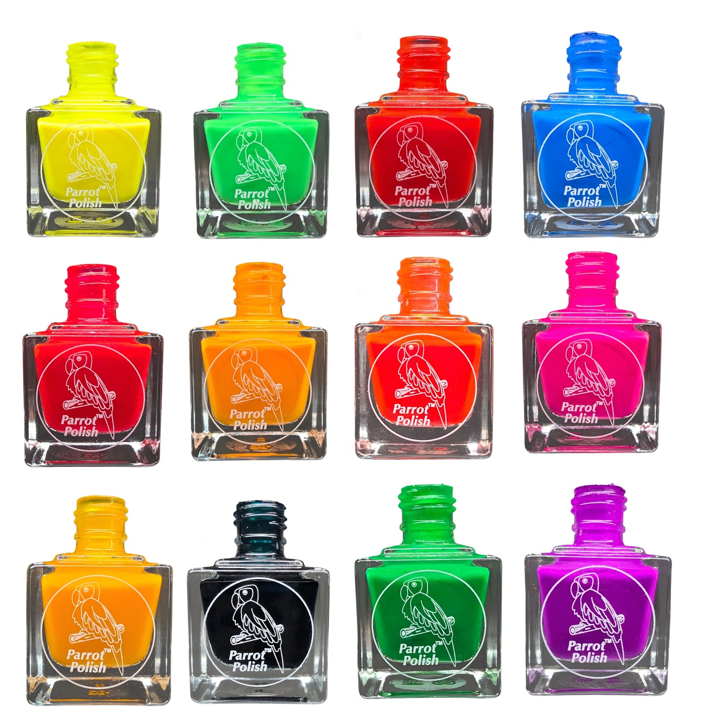 Parrot Polish Welcome To The Jungle Neon Nail Polish Collection - Set of 12