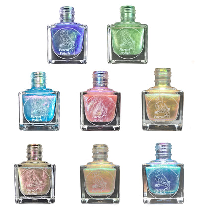 Parrot Polish Multichrome Nail Polish Vampire 7 Collection, Purple/Blue/Gold/Pink