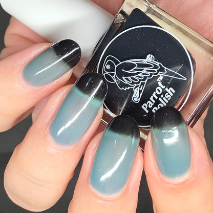 Parrot Polish Tropical Storm Thermal Nail Lacquer-Black/Blue 0.5 Fl oz
