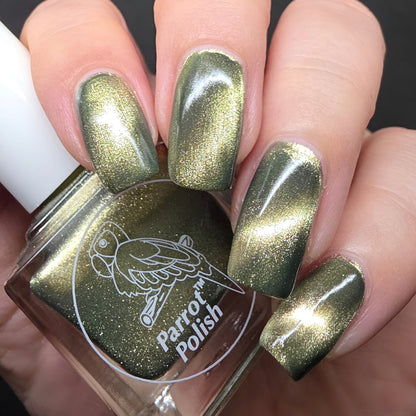 Parrot Polish Golden Days Magnetic Multichrome Nail Lacquer- Silver Gold 0.5 Fl oz