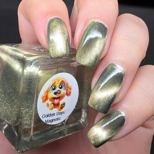 Parrot Polish Golden Days Magnetic Multichrome Nail Lacquer- Silver Gold 0.5 Fl oz