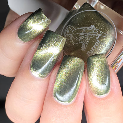 Parrot Polish Golden Days Magnetic Multichrome Nail Lacquer- Silver Gold 0.5 Fl oz