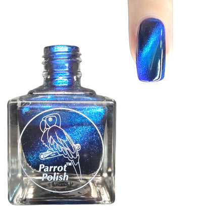 Parrot Polish Chihuahua Barking Magnetic Multichrome Nail Lacquer- Black Blue 0.5 Fl oz