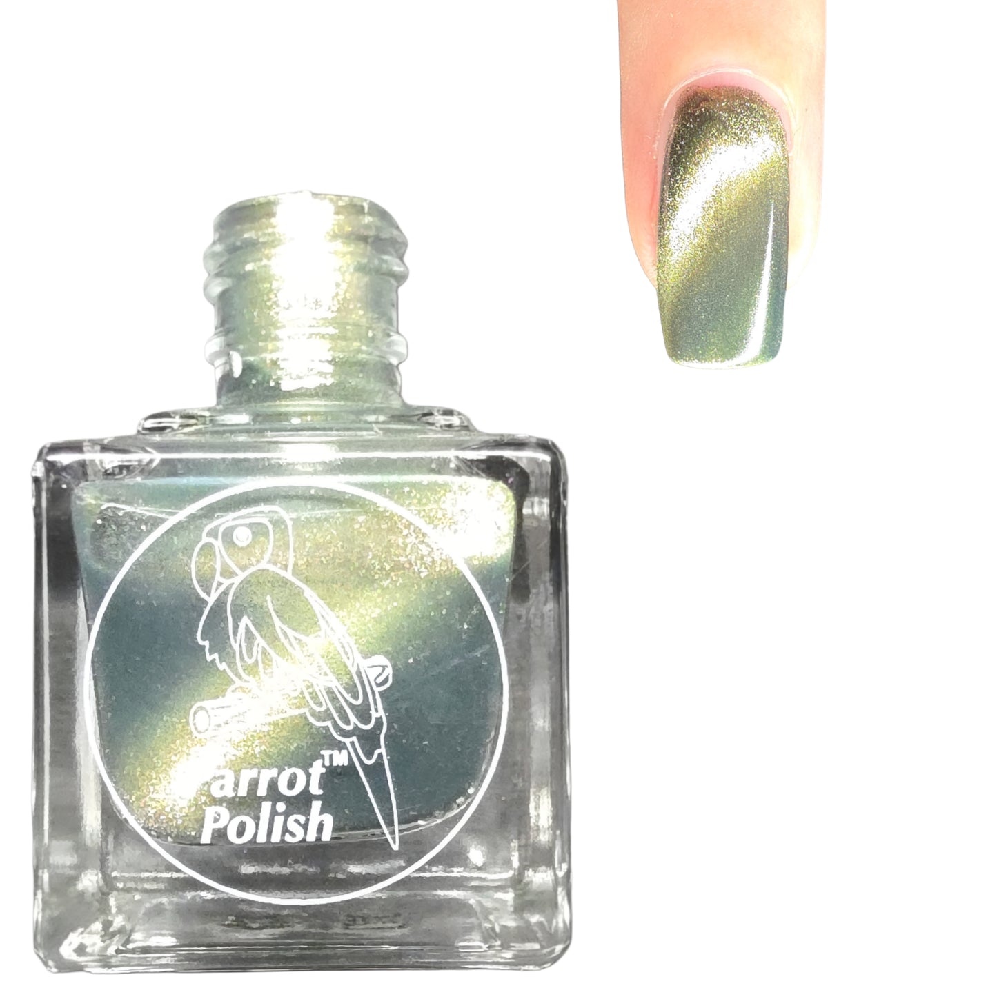 Parrot Polish Golden Days Magnetic Multichrome Nail Lacquer- Silver Gold 0.5 Fl oz