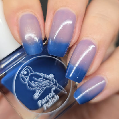 Parrot Polish Blue Sinai Color Changing Thermal Nail Lacquer  Blue/Tan