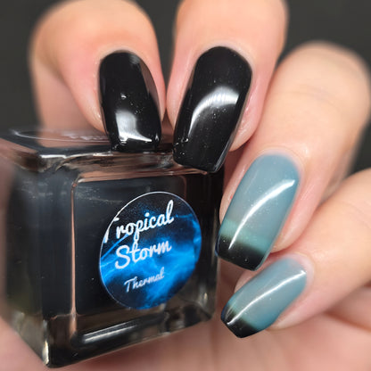Parrot Polish Tropical Storm Thermal Nail Lacquer-Black/Blue 0.5 Fl oz