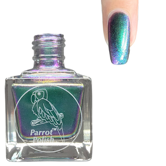 Parrot Polish Scarlett Ultrachrome Nail Lacquer Purple Green, 0.5 Fl Oz