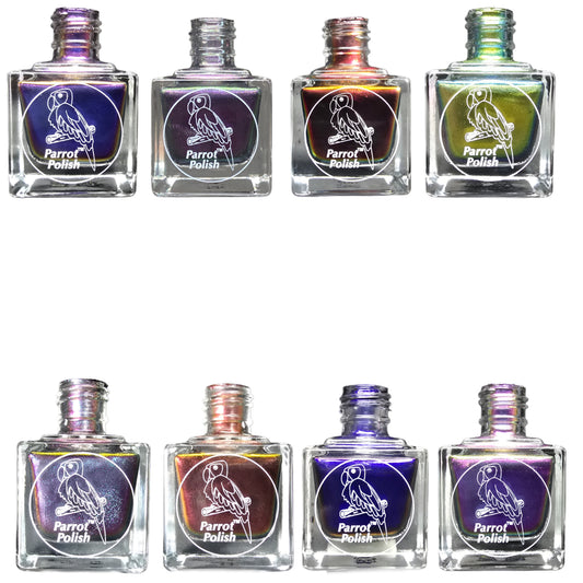 Parrot Polish Famous Vampire Collection Ultrachrome 8 Nail Lacquers-Black/Red/Blue