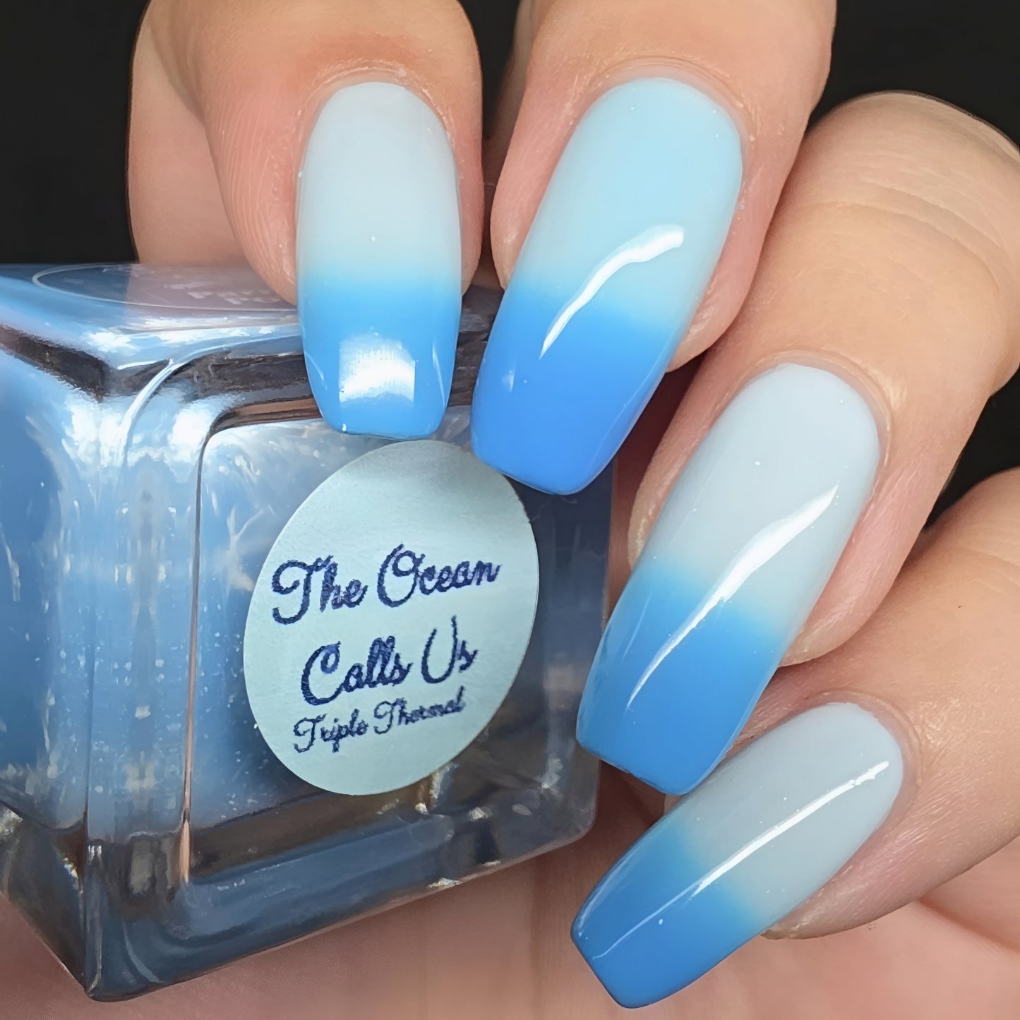 Parrot Polish  The Ocean Calls Us Thermal Nail Lacquer Blue/Teal/White-Pink 0.5 FL