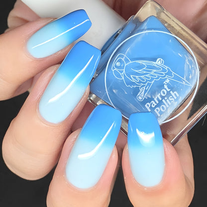 Parrot Polish  The Ocean Calls Us Thermal Nail Lacquer Blue/Teal/White-Pink 0.5 FL