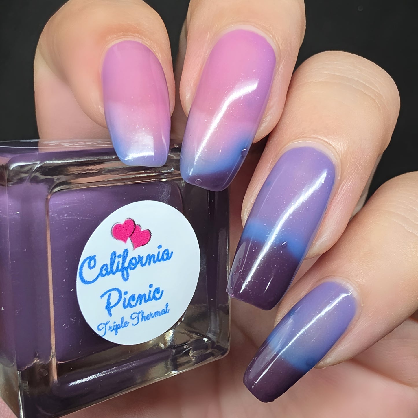 Parrot Polish California Picnic Thermal Nail Lacquer Black/Blue/Pink 0.5 FL