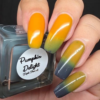 Parrot Polish Pumpkin Delight Color Changing Thermal Nail Lacquer - Green/Blue/Orange 0.5 Fl oz
