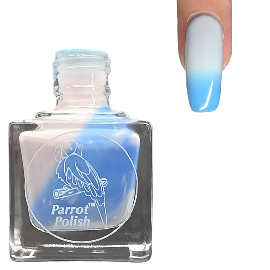 Parrot Polish  The Ocean Calls Us Thermal Nail Lacquer Blue/Teal/White-Pink 0.5 FL