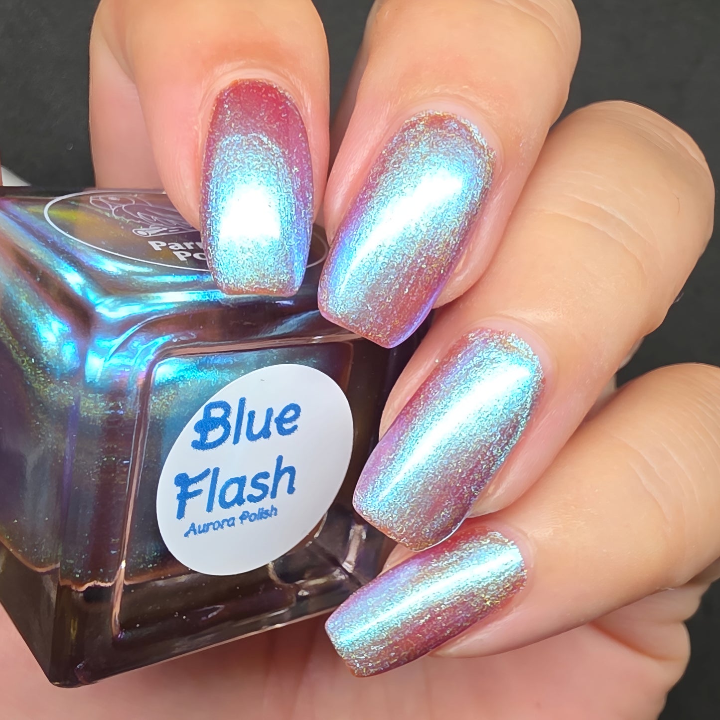 Parrot Polish Aurora Dust Nail Polish - Blue Flash, 0.5 Fl Oz