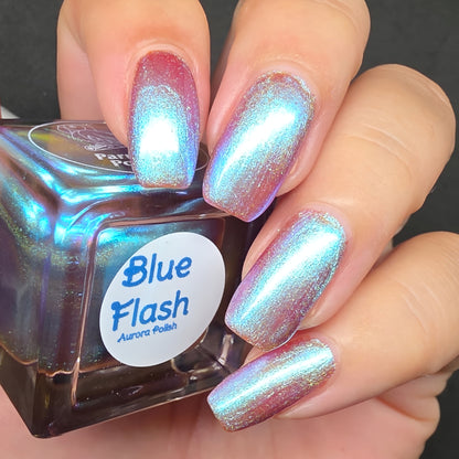 Parrot Polish Aurora Dust Nail Polish - Blue Flash, 0.5 Fl Oz