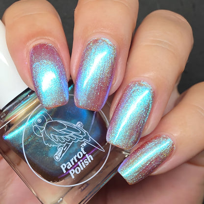Parrot Polish Aurora Dust Nail Polish - Blue Flash, 0.5 Fl Oz