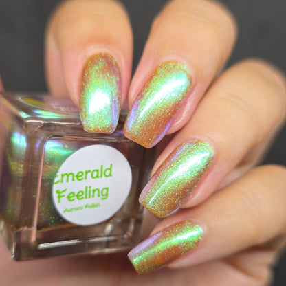 Parrot Polish Aurora Dust Nail Polish - Emerald Feeling, 0.5 Fl Oz