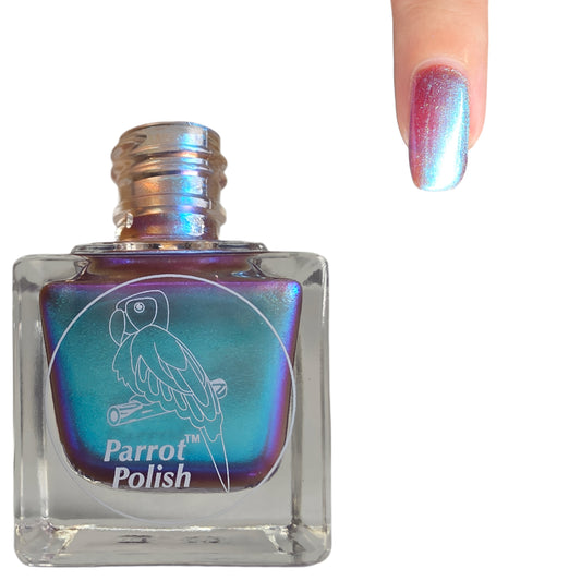 Parrot Polish Aurora Dust Nail Polish - Blue Flash, 0.5 Fl Oz