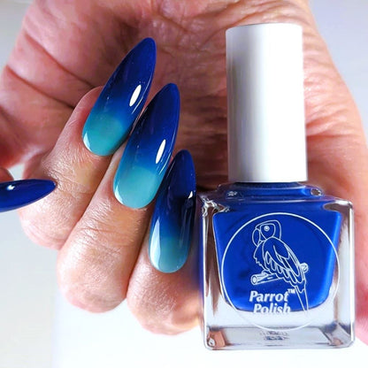 Parrot Polish Tweets by the Ocean  Thermal Nail Lacquer  Bright Blue/Aqua