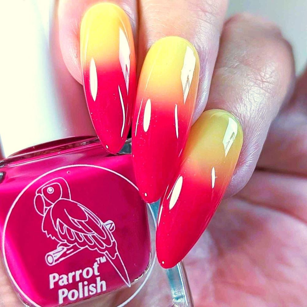 Parrot Polish Raspberry Lemonade Thermal Nail Polish Raspberry/Orange