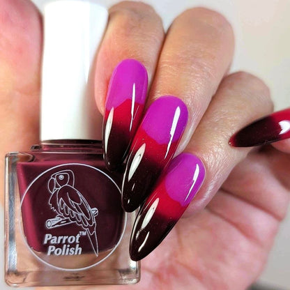 Parrot Polish Wine & Violets Thermal Nail Polish - Wine Red/Red/Purple