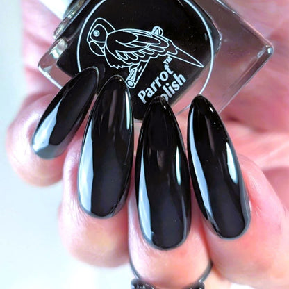 Parrot Polish Pitch Black Opaque Nail Polish