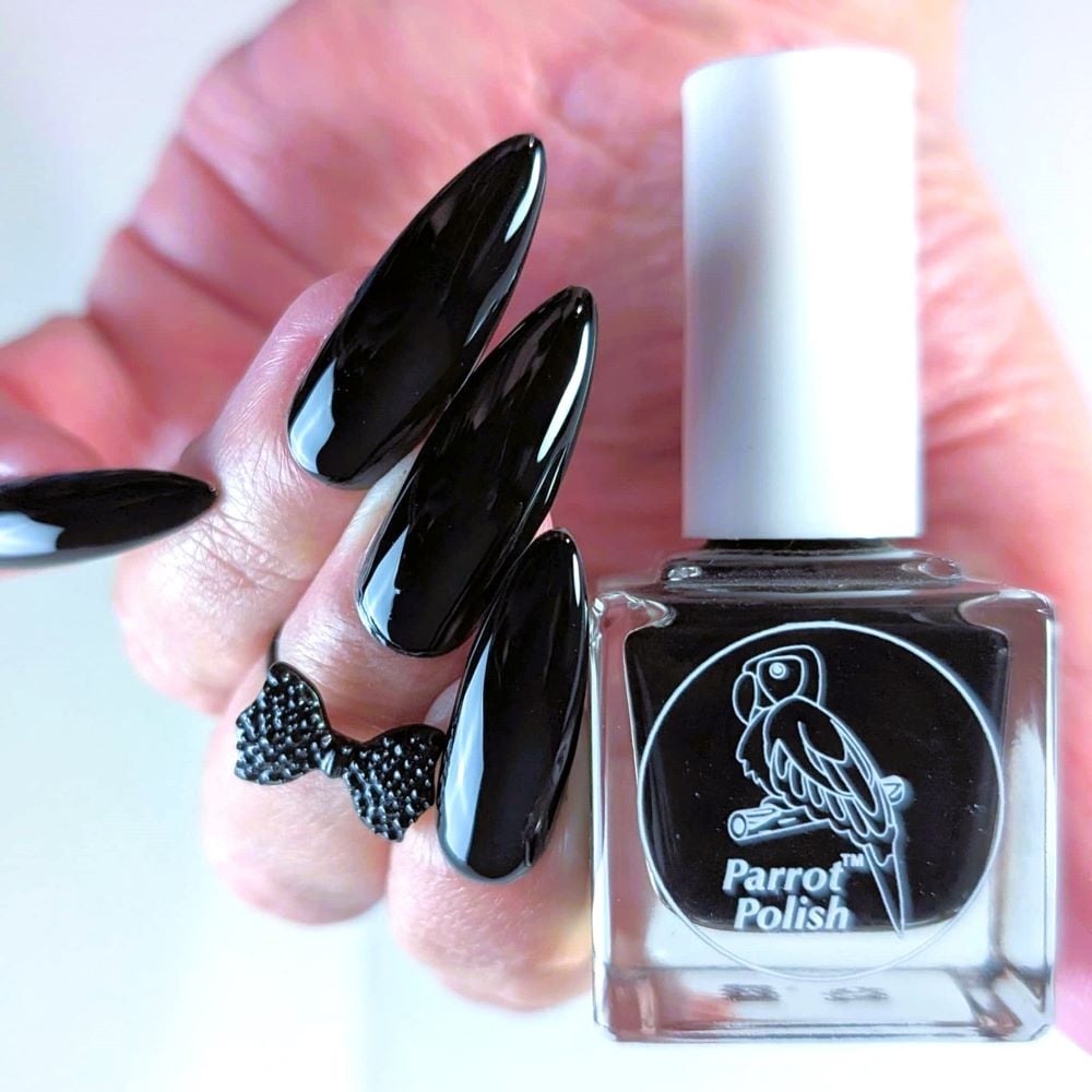 Parrot Polish Pitch Black Opaque Nail Polish