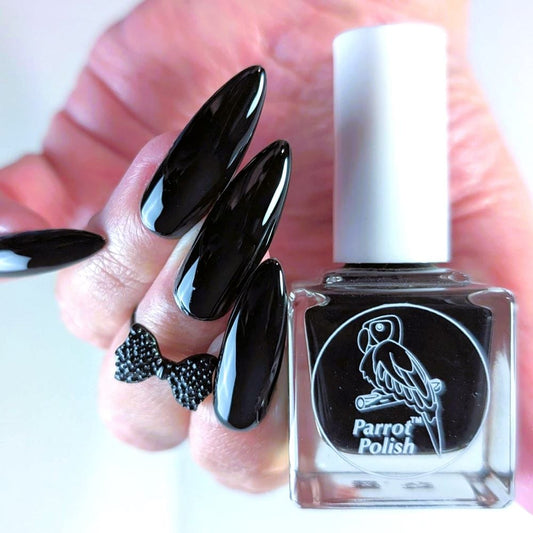 Parrot Polish Pitch Black Opaque Nail Polish