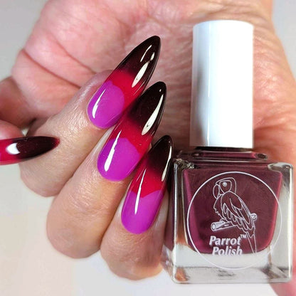 Parrot Polish Wine & Violets Thermal Nail Polish - Wine Red/Red/Purple
