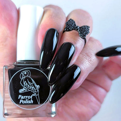 Parrot Polish Pitch Black Opaque Nail Polish