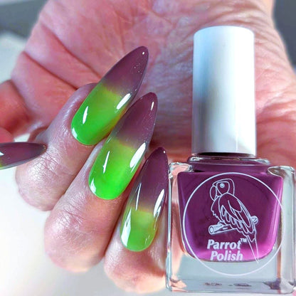Parrot Polish Plums and Mints Thermal Nail Polish Plum/Mint lime