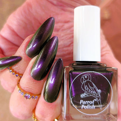Parrot Polish Louis De Pointe Du Luc Vampire Purple Gold Ultrachrome Nail Lacquer 0.5 Fl oz