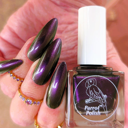 Parrot Polish Louis De Pointe Du Luc Vampire Purple Gold Ultrachrome Nail Lacquer 0.5 Fl oz