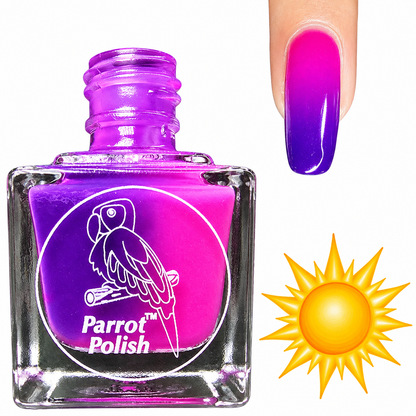 Parrot Polish Berries By The Shore Color Changing Solar Nail Lacquer  - Pink/Purple