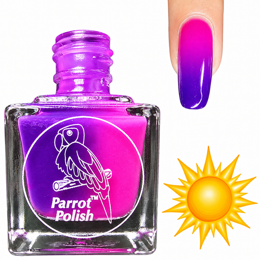 Parrot Polish Berries By The Shore Color Changing Solar Nail Lacquer  - Pink/Purple