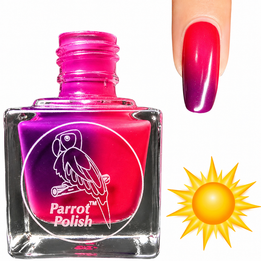 Parrot Polish Apples & Olives Color Changing Solar Nail Lacquer  - Red/Purple