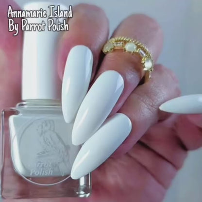 Parrot Polish Anne Marie Island Opaque White Nail Polish