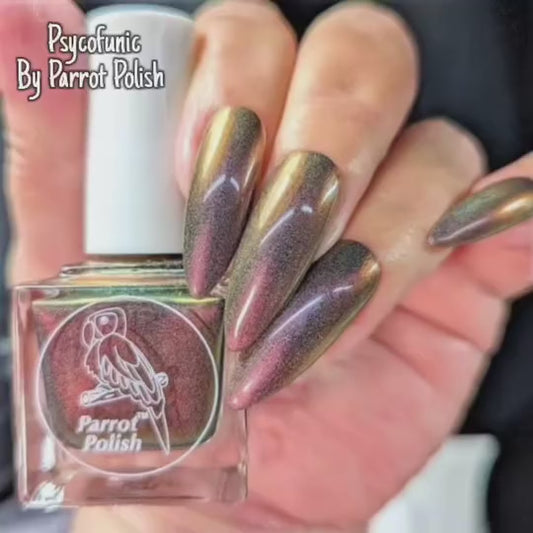 Parrot Polish Psycofonic Holographic Ultrachrome Nail Polish - Brown/Red