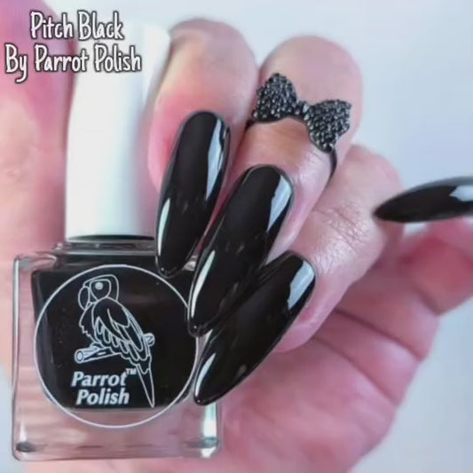 Parrot Polish Pitch Black Opaque Nail Polish