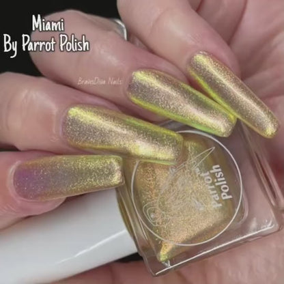 Parrot Polish "Miami" Multichrome Baby Mermaid Gold/Green/Orange
