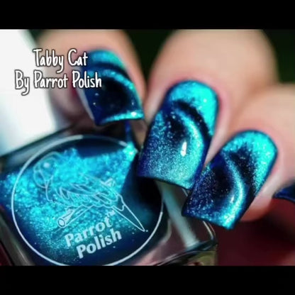 Parrot Polish "Tabby Cat" Multichrome Magnetic Nail Polish Green/Purple/Blue