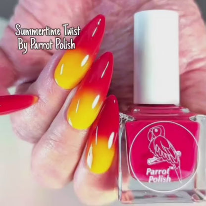 Parrot Polish Summer Time Twist Thermal Nail Polish Maroon/Orange