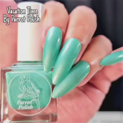 Parrot Polish Vacation Time Solar Nail Lacquer Teal/Blue