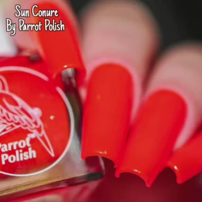 Parrot Polish Sun Conure Orange Red Neon Nail Polish