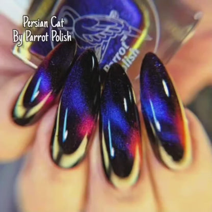 Parrot Polish "Persian Cat" Multichrome Magnetic Nail Polish Blue/Purple/Gold