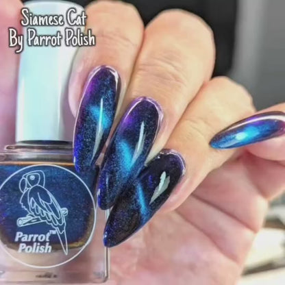 Parrot Polish "Siamese Cat" Multichrome Magnetic Nail Polish Blue/Purple