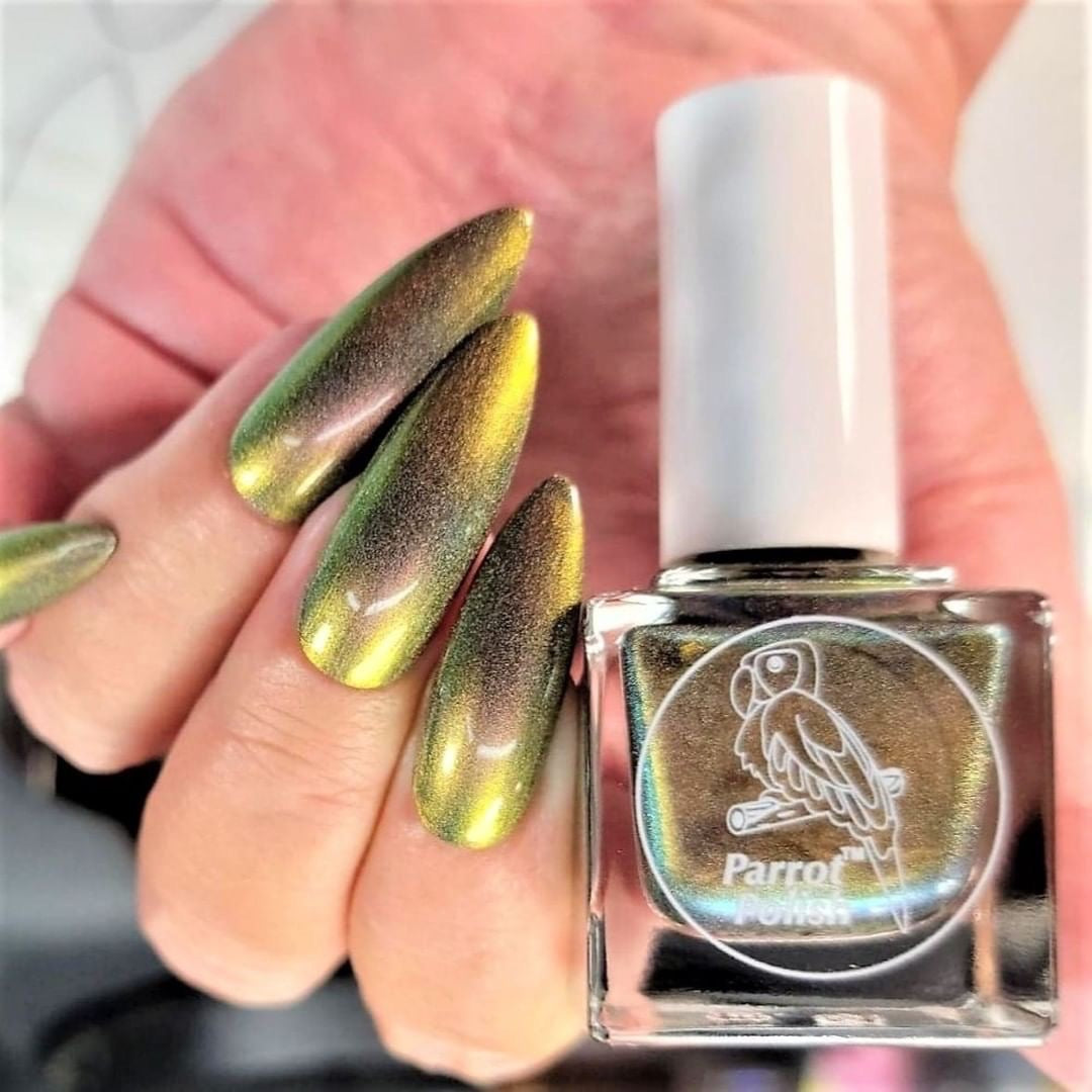 Parrot Polish Acidphotic Ultrachrome Holographic Nail Polish - Gold/Green