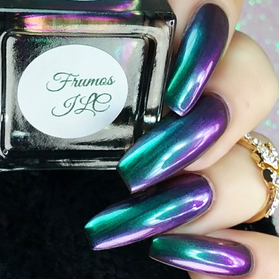 Parrot Polish Romanian Frumos Ultrachrome Nail Polish - Green/Blue/Purple